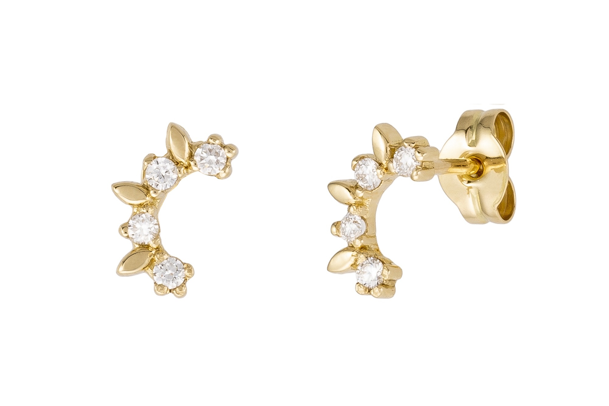 Gold earrings handcrafted by Ana Sedano